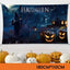 Happy Halloween Cartoon Tapestry Backdrop | 180×110cm Polyester Printed Wall Hanging
