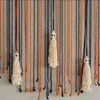 Halloween Ghost Macrame Wall Hanging | Handmade Cotton Cord Wall Decor