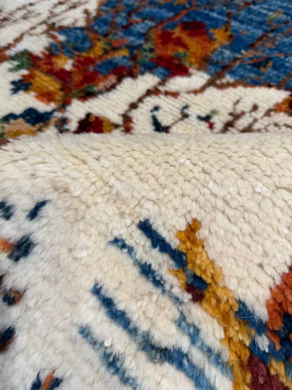 Hand‑Knotted Wool Art Rug | Stag with Globe Motif