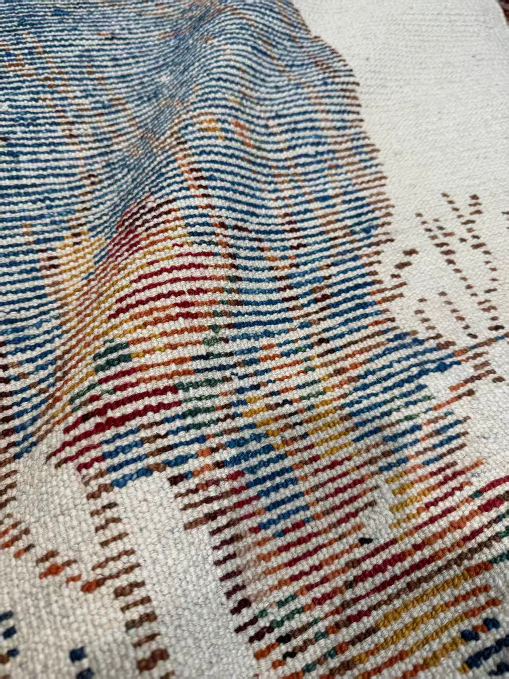 Hand‑Knotted Wool Art Rug | Stag with Globe Motif