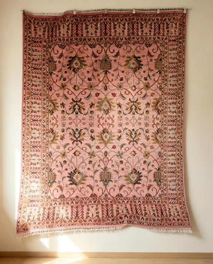 Blush Afghan Hand-Knotted Wool Rug Main image