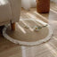 Round Braided Cotton Linen Rug with Tassel Fringe | Boho Home Decor