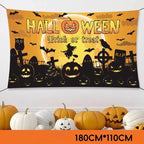 Happy Halloween Cartoon Tapestry Backdrop | 180×110cm Polyester Printed Wall Hanging