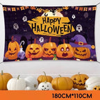 Happy Halloween Cartoon Tapestry Backdrop | 180×110cm Polyester Printed Wall Hanging