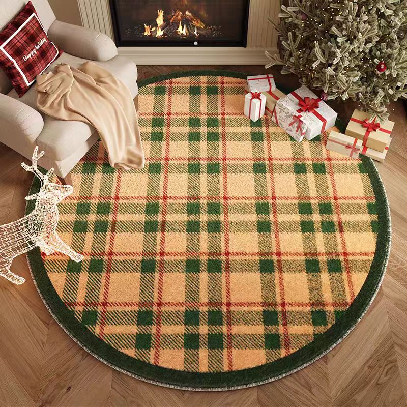 Round Christmas Area Rug | Custom Size & Material Available, Xmas Home Decor Carpet