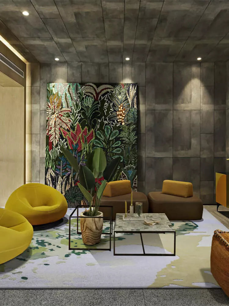 Kenyao Green Abstract Area Rug