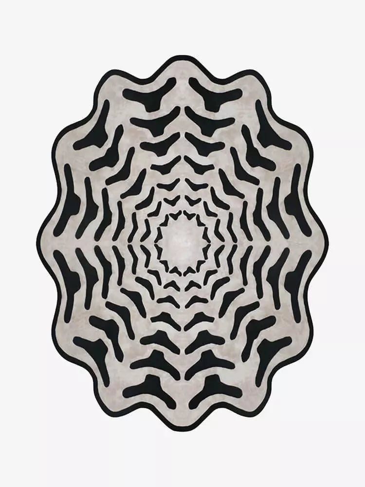 Black and White Irregular Shape Rug
