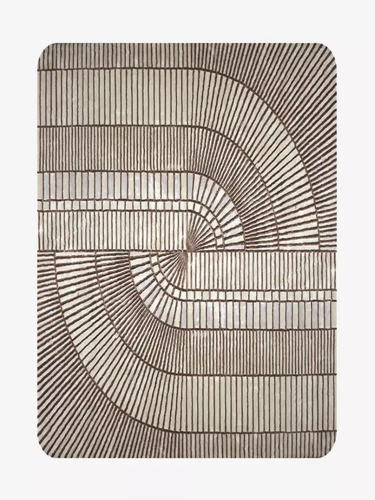 Mirres Brown Stripes Area Rug Main image