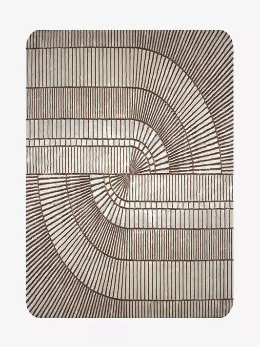Mirres Brown Stripes Area Rug