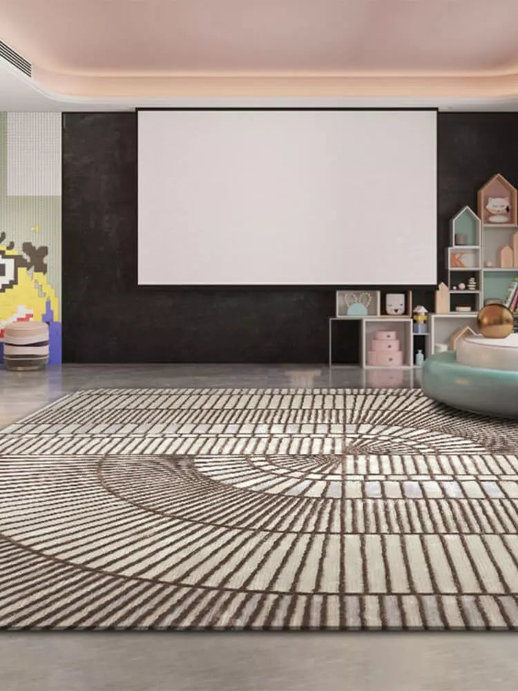 Mirres Brown Stripes Area Rug