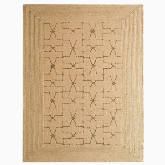 Tapis rectangulaire en jute tissé à la main
