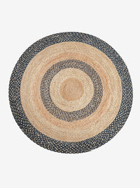 Bordered Round Jute Rug