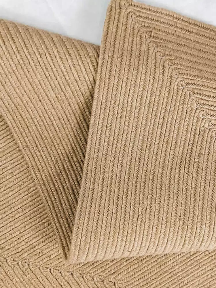 Rectangular woven jute rug