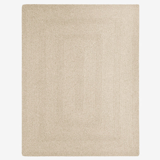 Tapis Tressé en Laine Rectangulaire Gris