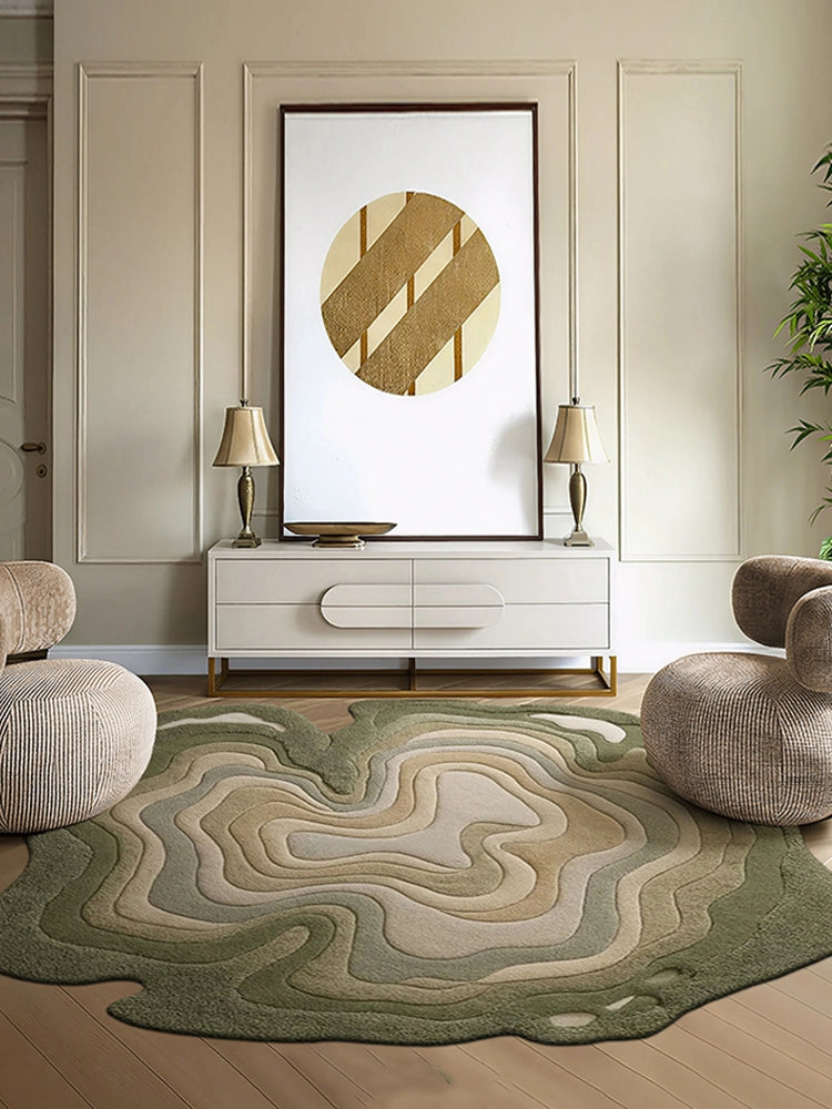 Handmade Olive Wool Area Rug