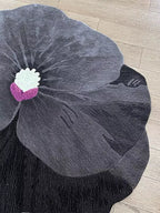 Black flower shaped rugs