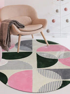 Marron Textured Round Rug