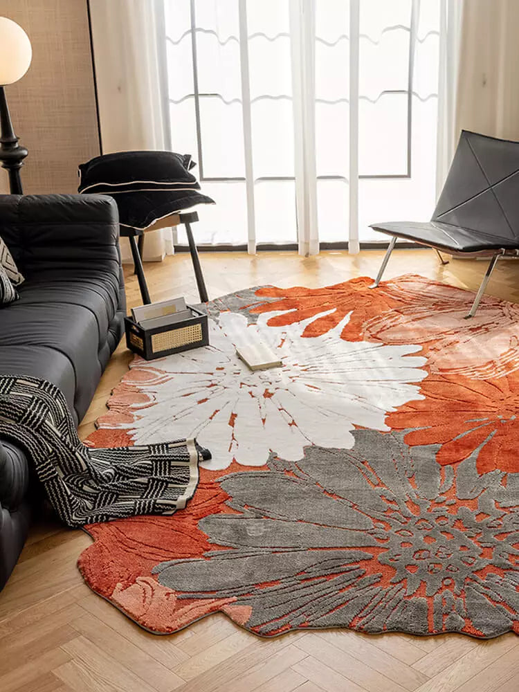 Feuage irregular shaped area rugs