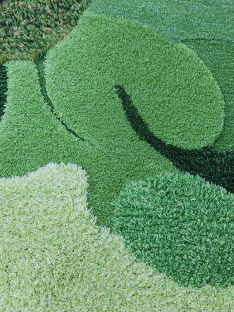 Oasis irregular Shaped Green Rug