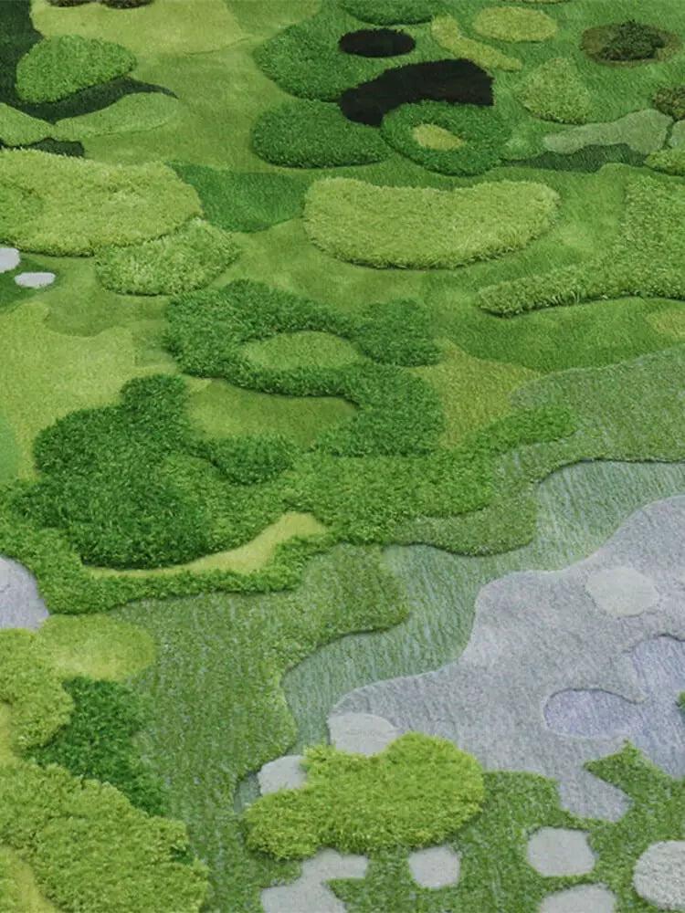 Oasis irregular Shaped Green Rug