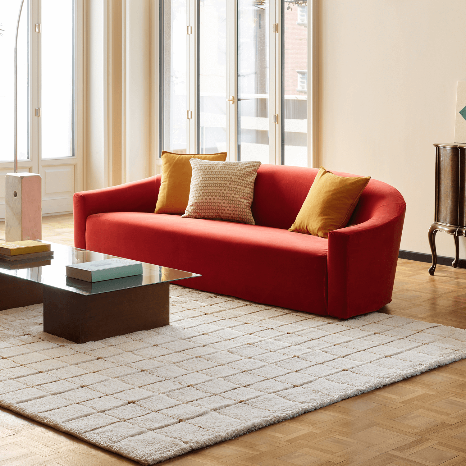 Geometric area shag rug Secondary image