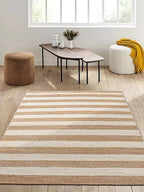Handwoven Striped Jute Area Rug