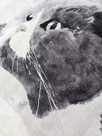 Light Grey Cat Tufted Rug