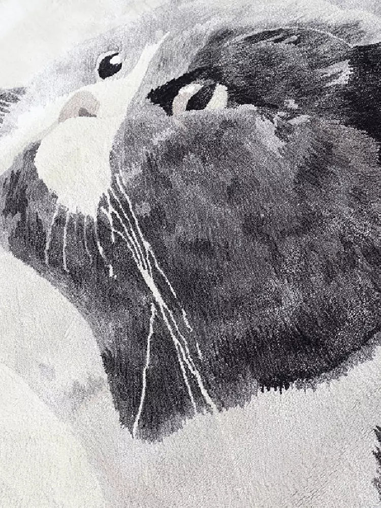 Light Grey Cat Tufted Rug