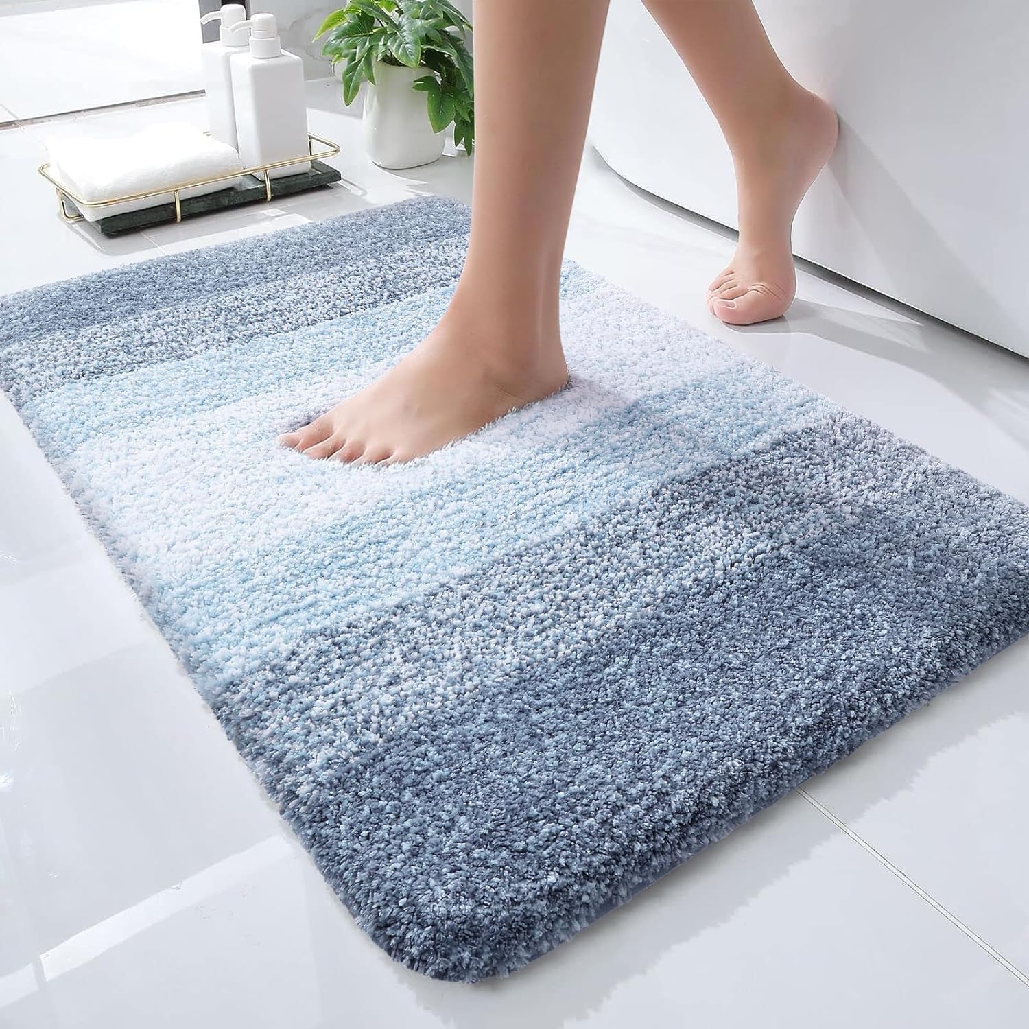 Tapis de bain en microfibre doux et absorbants