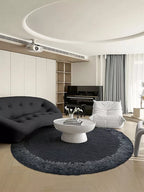 Belace Round Black Rug