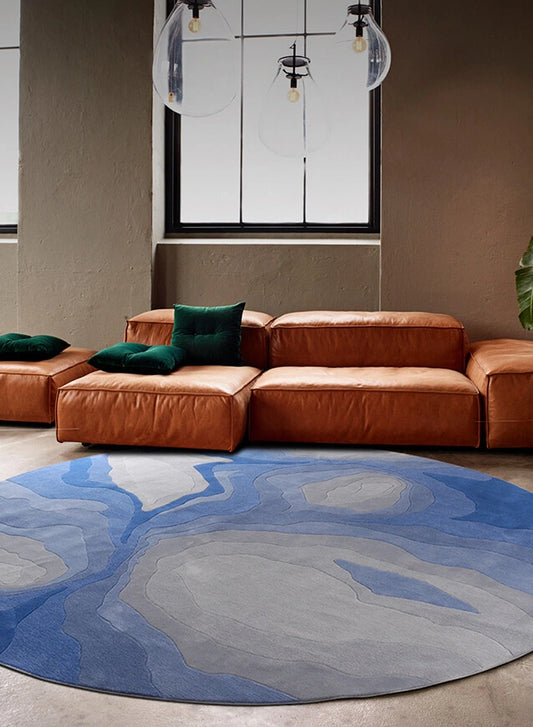 Round Hand Tufted Wool Rug