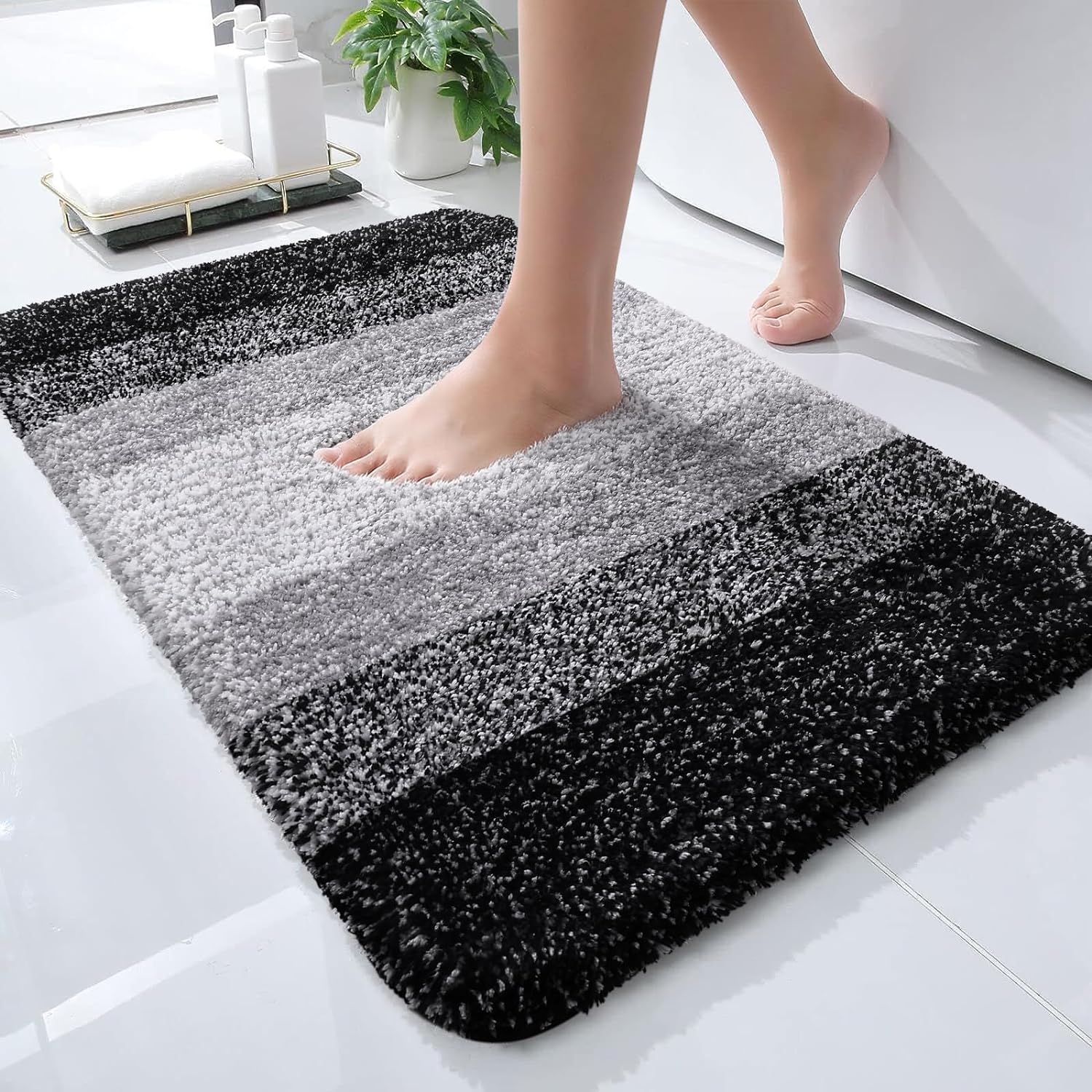 Tapis de bain en microfibre doux et absorbants