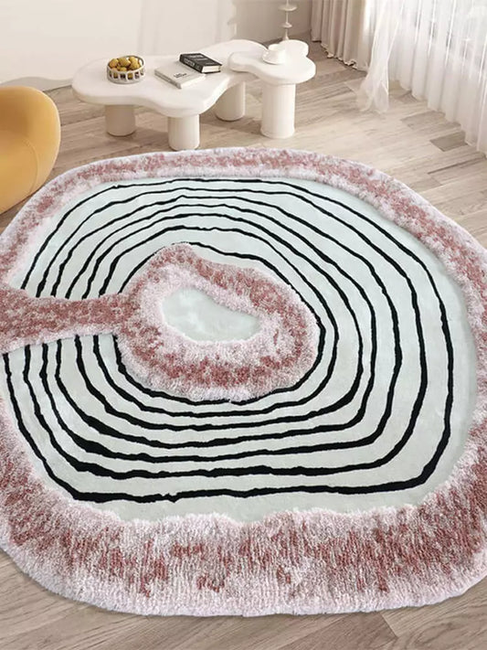 Pinkon Irregular Round Rugs
