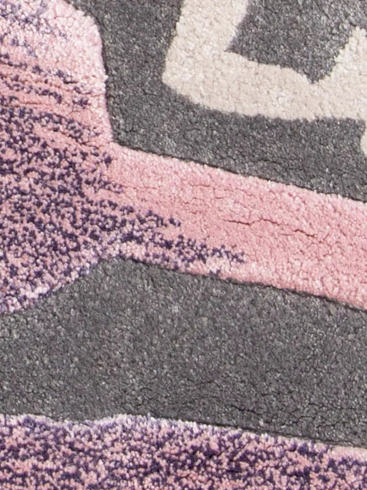 Lavender Round Abstract Rug