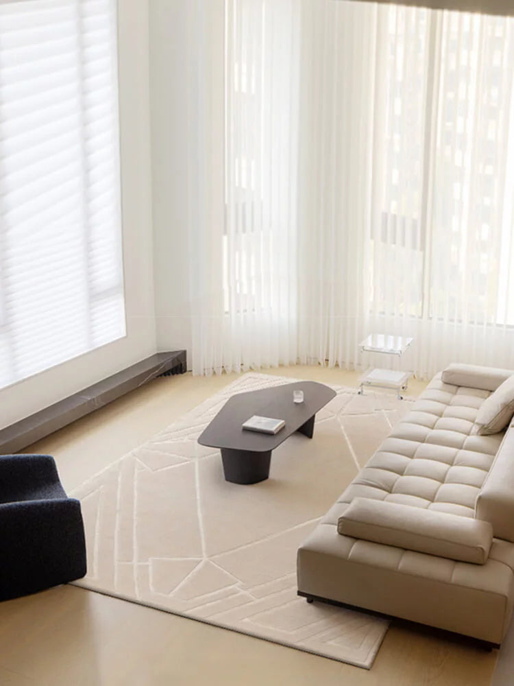 Garsea ivory textured rug