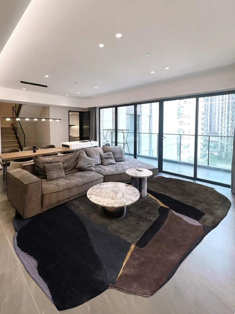 Rckey irregular shaped rugs