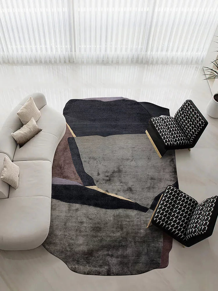 Rckey irregular shaped rugs