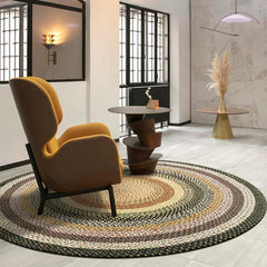 HOUSEOON Polypropylene Braided Round Rug