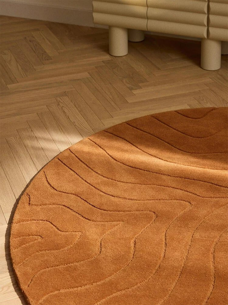 Awave Round Neutral Rug - Houseoon