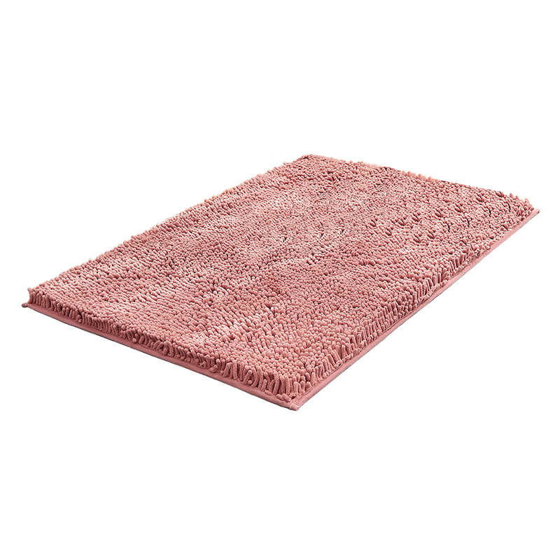 Gestreifter Chenille-Badezimmerteppich