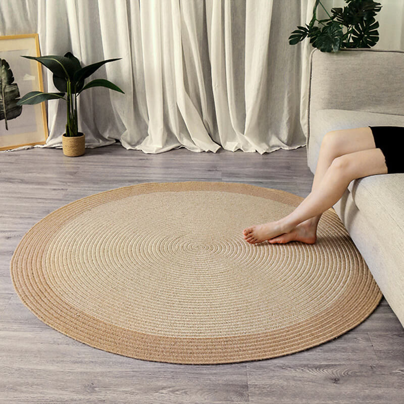 Round Braided Jute Rug