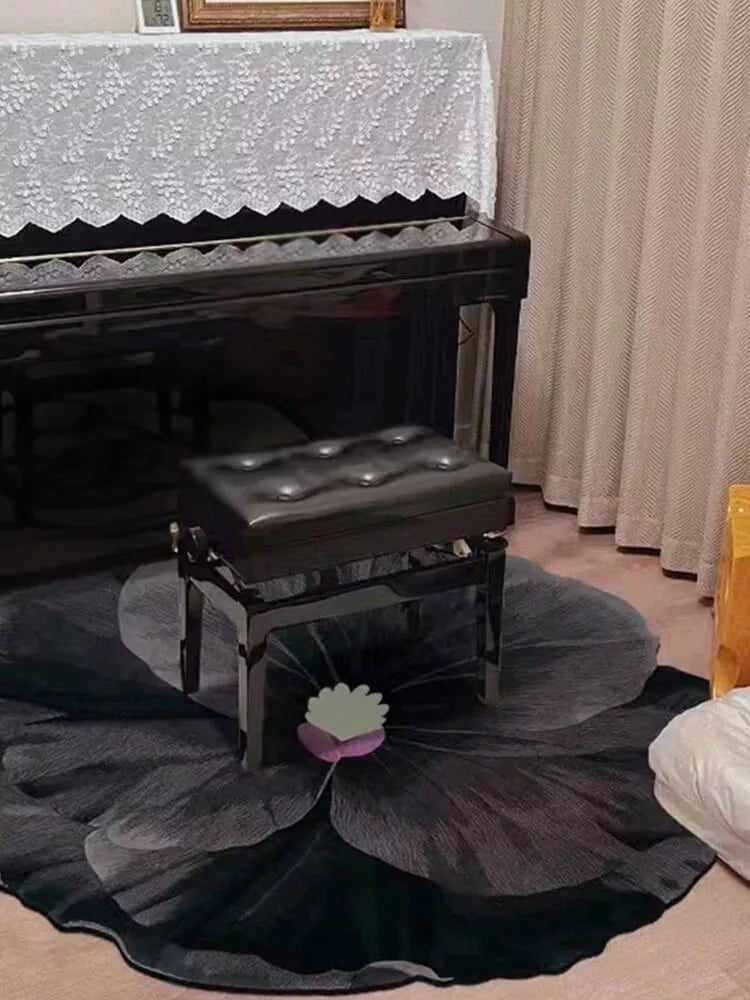 Black flower shaped rugs Zweitbild