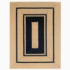 Braided Striped Jute Rug - Houseoon