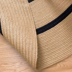 Braided Striped Jute Rug - Houseoon