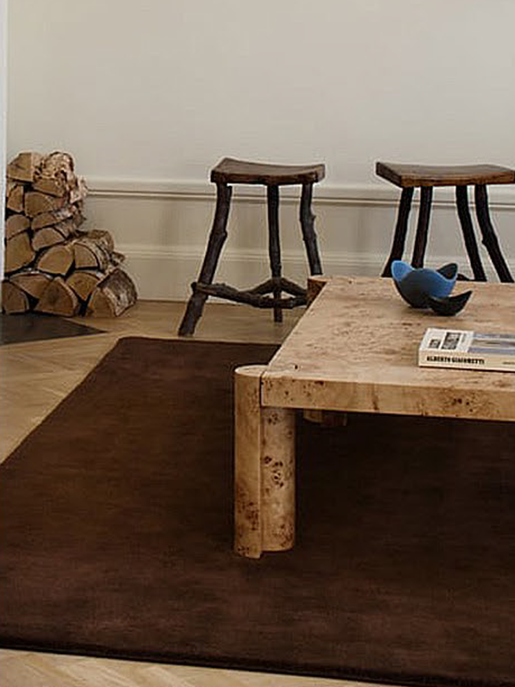 Walnut modern neutral rug