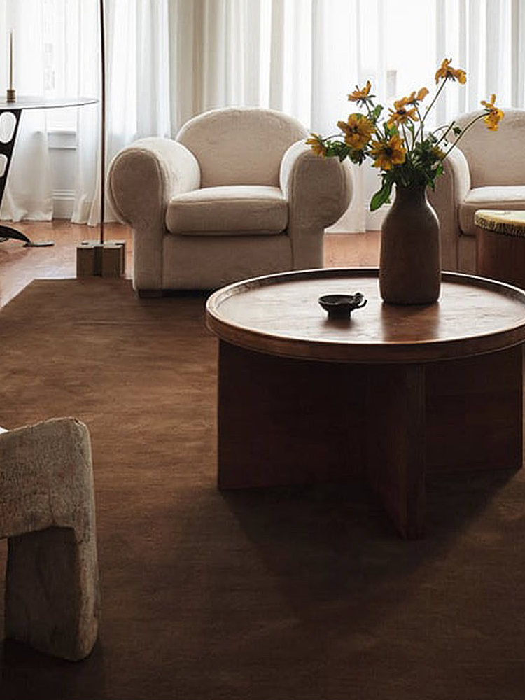 Walnut modern neutral rug