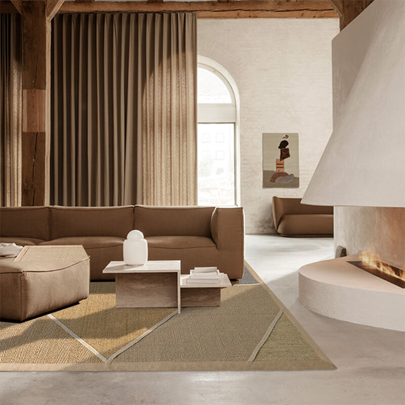 Colourful handmade sisal area rug