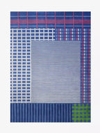 Checkered blue tufted rug - Houseoon