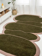 Olive odd shaped rugs