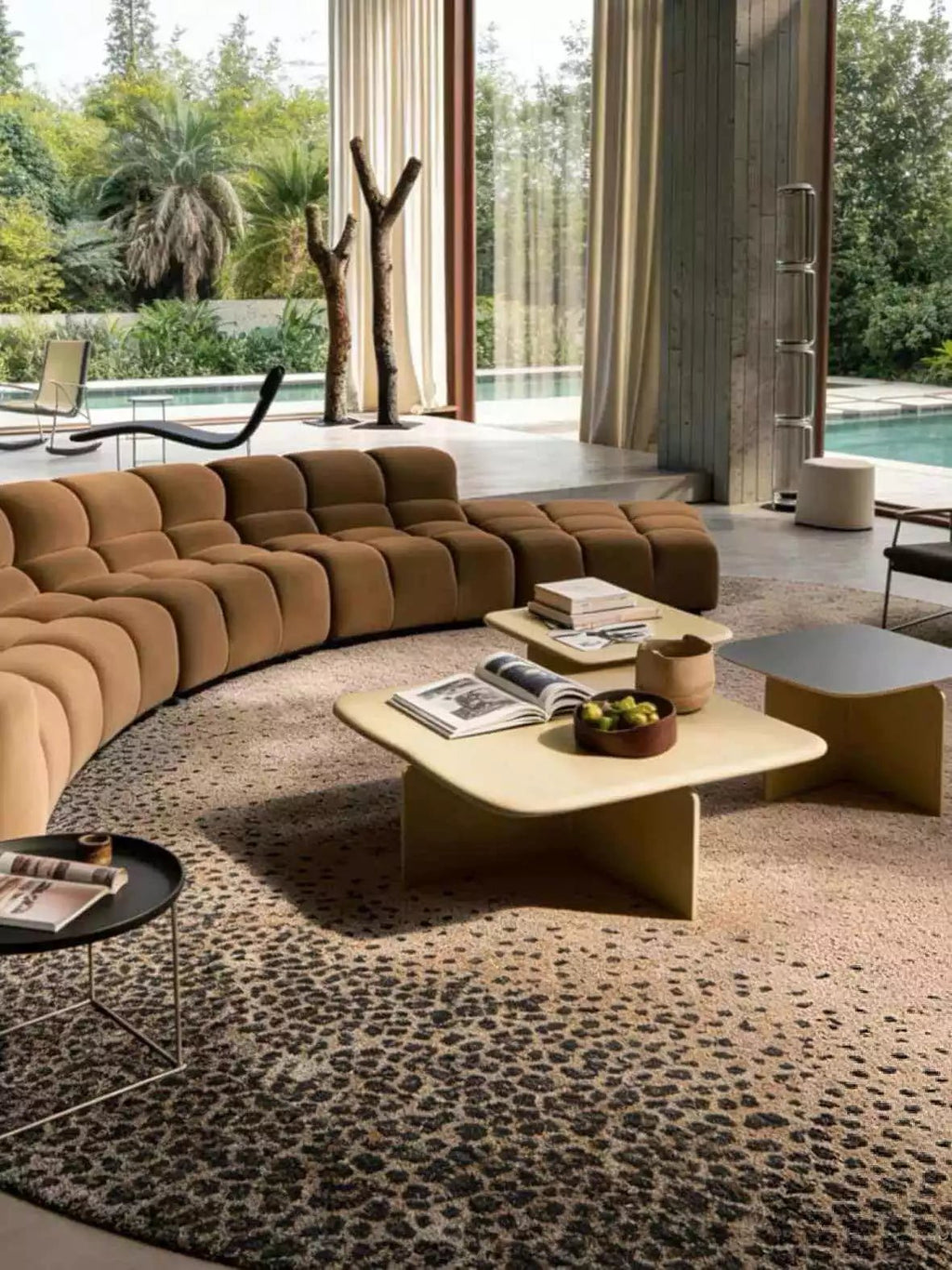 Custom Handmade Gradient Round Rug - Houseoon